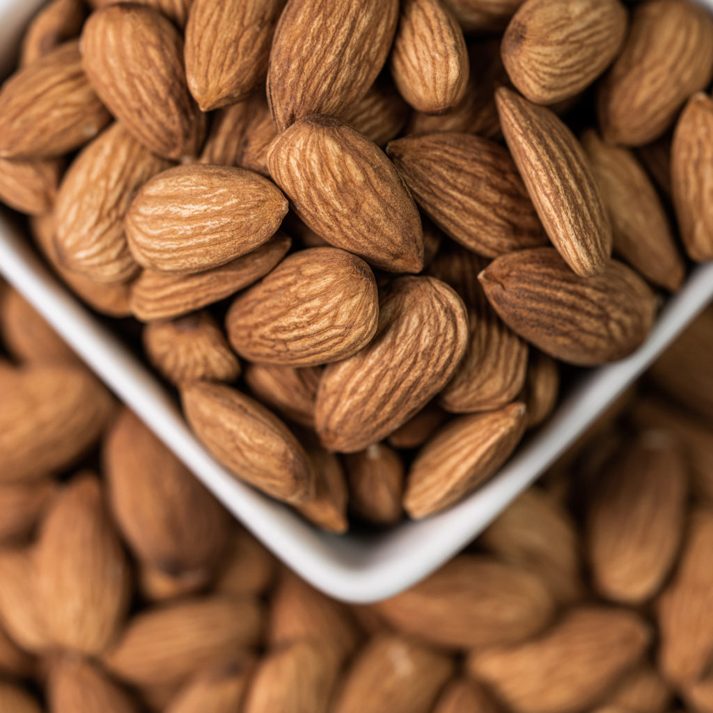 natural brown raw almonds